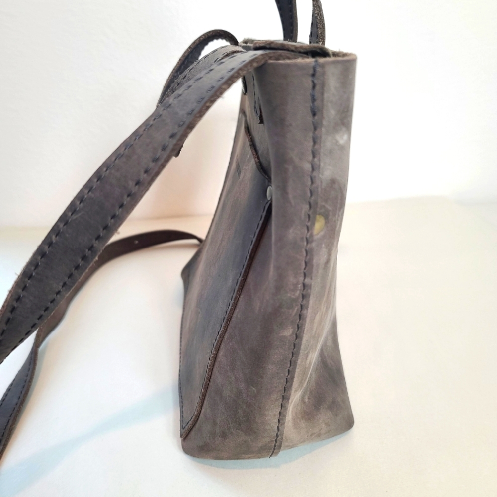 Portland Leather Goods Mini Crossbody Tote in Groupie Grey - Picture 8 of 12